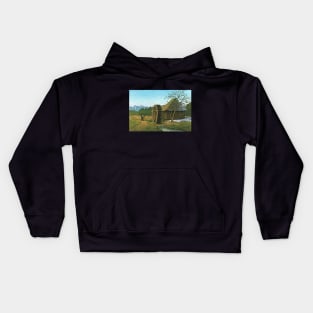 The foot of Mt Fuji by Kawase Hasui Kids Hoodie